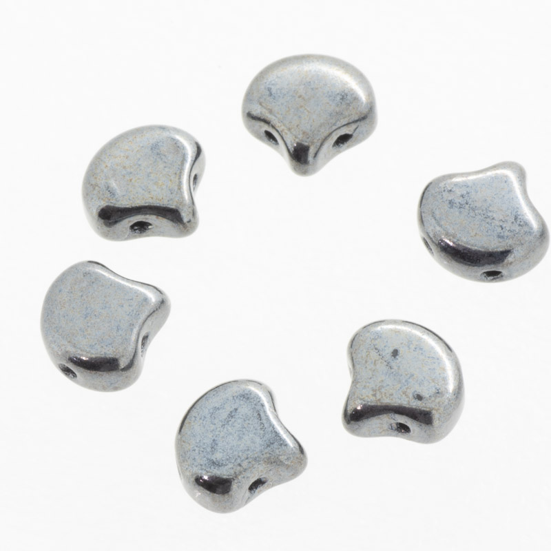 ギンコデュオビーズ|F0822|7.5mm|ジェット,チョーク,クリスタルAB